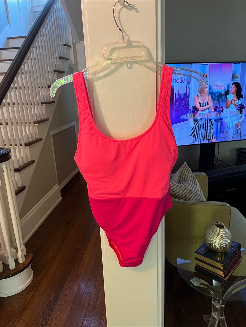 NWOT GAP Women's Bright Two tone Red/Coral Swim Suit